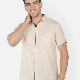 Kuons Avenue Men Beige Smart Slim Fit Casual Shirt-image-68