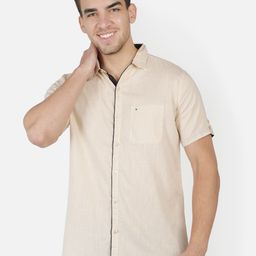 Kuons Avenue Men Beige Smart Slim Fit Cotton Linen Casual Shirt-image-75