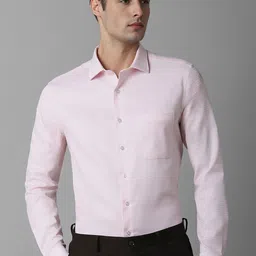Louis Philippe Textured Self Design Slim Fit Cotton Formal Shirt-image-93