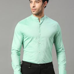 INVICTUS Men Mandarin Collar Slim Fit Formal Cotton Shirt-image-113