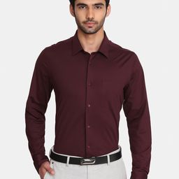Blackberrys Men Burgundy Slim Fit Formal Shirt-image-33