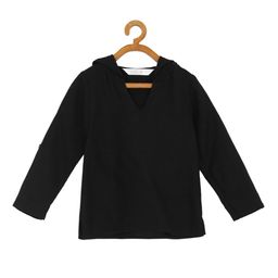 KIDKLO Boys Black Linen Hooded Sweatshirt-image-104