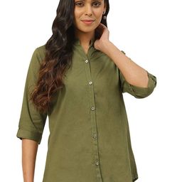 Vastraa Fusion Comfort Mandarin Collar Pure Cotton Casual Shirt-86