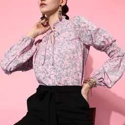 STREET 9 Women Pink Floral Printed Casual Shirt-image-79