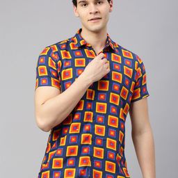 ZEDD Relaxed Fit Geometric Printed Casual Shirt-image-84