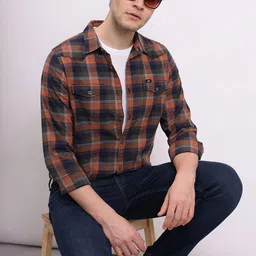Lee Tartan Checked Spread Collar Shirt-picture-56