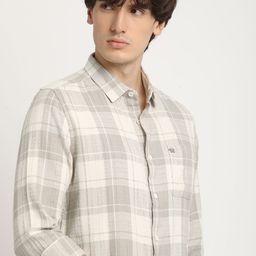 THE BEAR HOUSE Men's Checkered Slim Fit Casual Shit-image-42