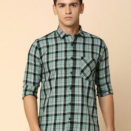 V-Mart Checked Twill Cotton Casual Shirt-image-32