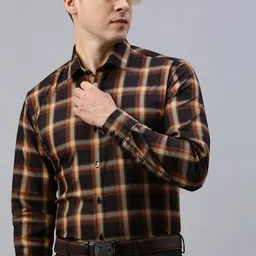 ZEDD Classic Tartan Checked Cotton Formal Shirt-picture-0