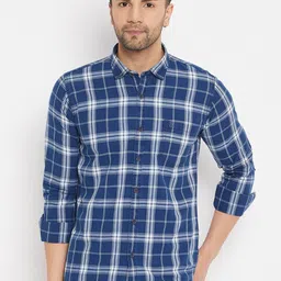 Duke Slim Fit Tartan Checks Cotton Casual Shirt-image-72