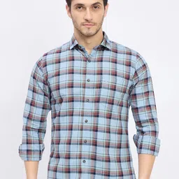 Duke Slim Fit Tartan Checked Cotton Casual Shirt-image-79