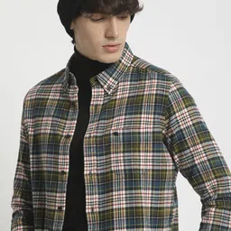 The Bear House Men Checked Slim Fit Casual Shit-image-68