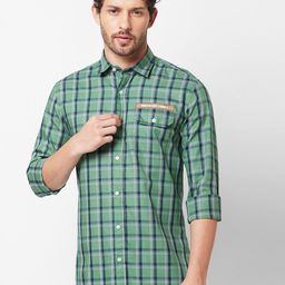 GIORDANO Slim Fit Tartan Checked Pure Cotton Casual Shirt-image-78