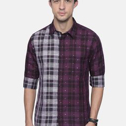 VUDU Men Comfort Tartan Checks Checked Cotton Spread Collar Casual Shirt-image-47