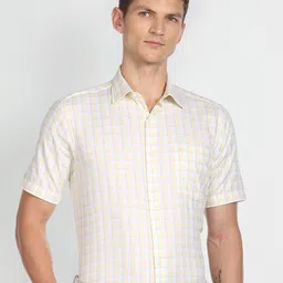 Arrow Grid Tattersall Checked Pure Cotton Formal Shirt-picture-2