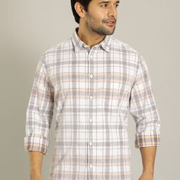 Indian Terrain Tartan Checks Spread Collar Long Sleeve Regular Fit Casual Shirt-image-75