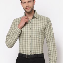 ASCIIBLUES Opaque Checked Cotton Formal Shirt-image-96