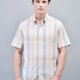 Woodland Men Opaque Checked Casual Shirt-image-50
