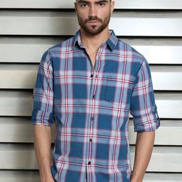 High Star Men Standard Opaque Checked Casual Shirt-image-36