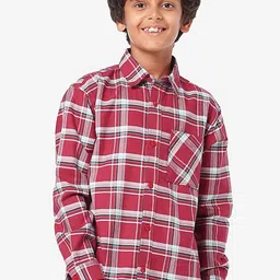 LilPicks Boys Relaxed Opaque Checked Casual Shirt-image-73