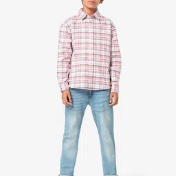 LilPicks Boys Relaxed Opaque Checked Casual Shirt-image-72