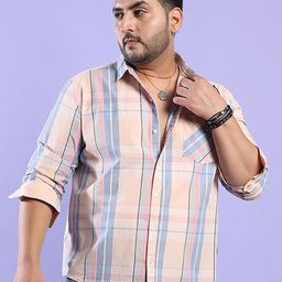Instafab Plus Classic Windowpane Checks Cotton Casual Shirt-picture-49