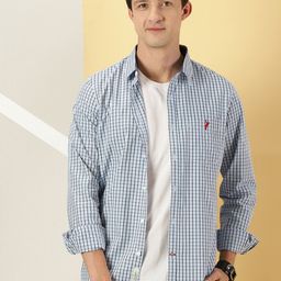 Thomas Scott Micro Checks Classic Slim Fit Cotton Casual Shirt-image-68
