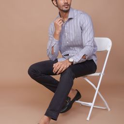 RAVINIK Men Slim Fit Opaque Checked Casual Shirt-image-56