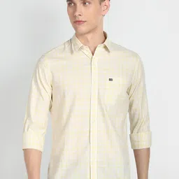 Arrow Sport Slim Fit Checked Twill Weave Cotton Casual Shirt-image-57