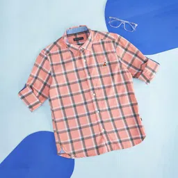 Pantaloons Junior Boys Checked Cotton Casual Shirt-image-3