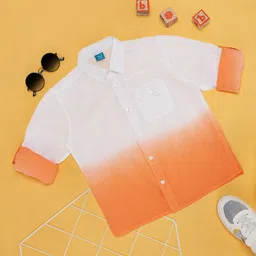YU by Pantaloons Boys Ombre Spread Collar Roll Up Sleeves Pure Cotton Casual Shirt-image-58