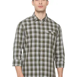 SNX Classic Tailored Fit Tartan Checks Pure Cotton Casual Shirt-picture-38