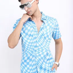 KETCH Men Blue Slim Fit Printed Casual Shirt-image-98