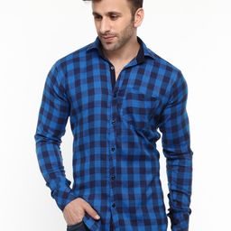 Hangup Men Slim Fit Buffalo Checked Casual Shirt-image-84