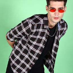 HARDSODA Tartan Checks Twill Weave Casual Shirt-image-99