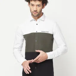 Crimsoune Club Slim Fit Colourblocked Pure Cotton Casual Shirt-picture-48