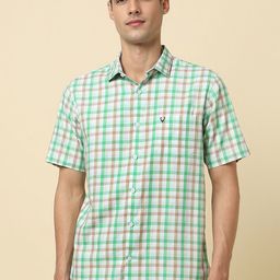 Allen Solly Slim Fit Checked Spread Collar Cotton Casual Shirt-image-64