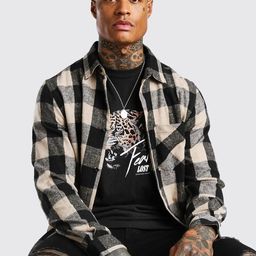 boohooMAN Flannel Checked Casual Shirt-image-46