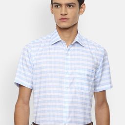 Van Heusen Men Blue & White Horizontal Stripes Striped Formal Shirt-image-13