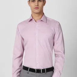 Van Heusen Men Pink Checked Formal Shirt-image-73
