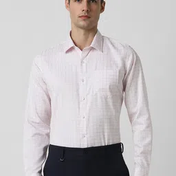 Van Heusen Slim Fit Cotton Checked Formal Shirt-picture-38