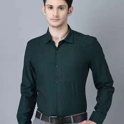 CANOE Vertical Striped Pure Cotton Smart Formal Shirt-image-96