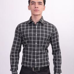 LOUIS STITCH Comfort Fit Buffalo Checked Cotton Formal Shirt-image-33