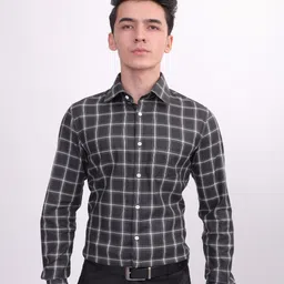 LOUIS STITCH Comfort Windowpane Checked Cotton Formal Shirt-picture-27