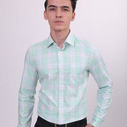 LOUIS STITCH Comfort Fit Checked Cotton Formal Shirt-image-75