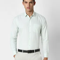 Peter England Spread Collar Checked Formal Shirt-picture-17