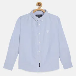METRO KIDS COMPANY Boys Blue Regular Fit Solid Casual Shirt-image-17