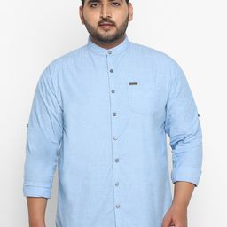 Urbano Plus Men Blue Regular Fit Solid Casual Shirt-image-49
