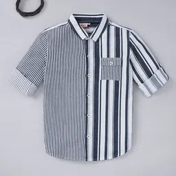 edheads Boys Blue Striped Cotton Casual Shirt-picture-32