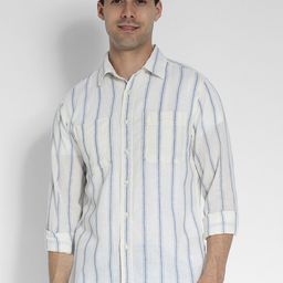 AMERICAN EAGLE OUTFITTERS Striped Linen Button-Up Shirt-image-87
